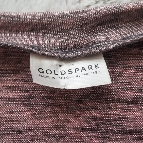 Goldspark Heathered Mauve Raspberry Pink Gray Long Knot Top Small - Picture 4 of 8
